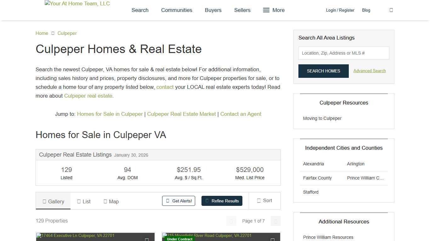 Culpeper Homes For Sale - Culpeper VA Real Estate